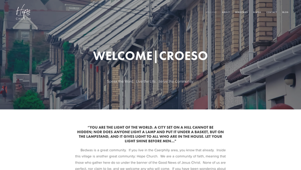 Screenshot of the Bedwas Pentecostal Church website