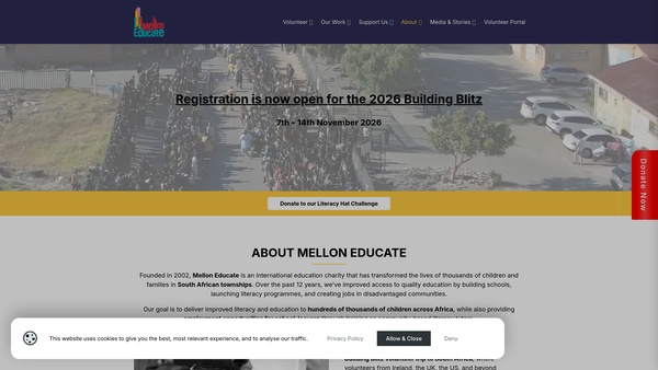 Screenshot of the Mellon Educate (UK) website