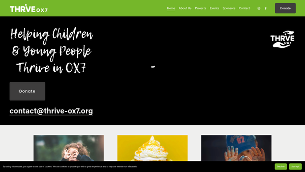Screenshot of the Thrive-Northox website
