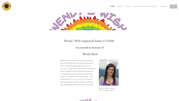 Screenshot of the Wendy's Wish website