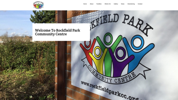 Screenshot of the Rockfield Park Community Centre website