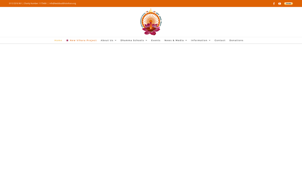 Screenshot of the Leeds Buddhist Vihara Trust website