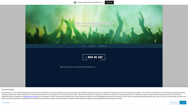 Screenshot of the Living Word Christian Church Longton website