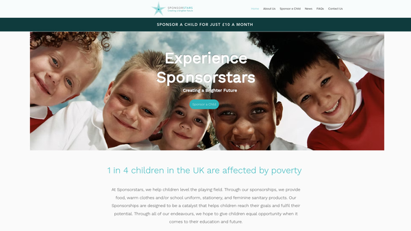Screenshot of the Sponsorstars Ltd website