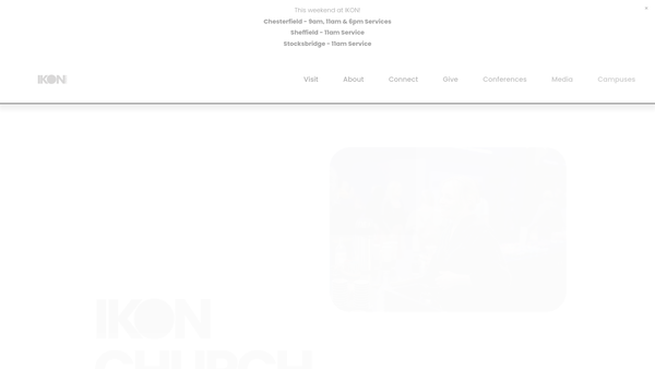 Screenshot of the Ikon Church website