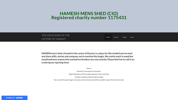 Screenshot of the Hamesh Mens Shed website