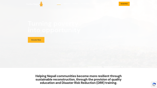 Screenshot of the Involve Nepal website