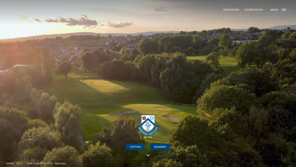 Screenshot of the Whitefield Golf Club website