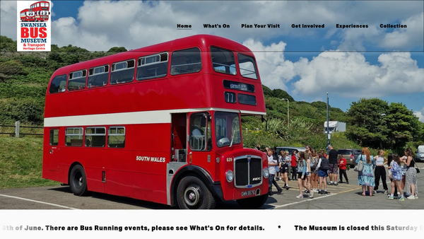 Screenshot of the The South Wales Transport Preservation Group Ltd website
