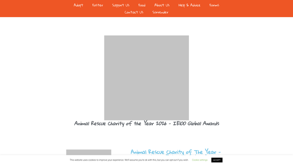 Screenshot of the Phoenix Rehoming website