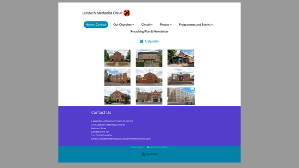 Screenshot of the Lambeth Circuit Methodist Church website
