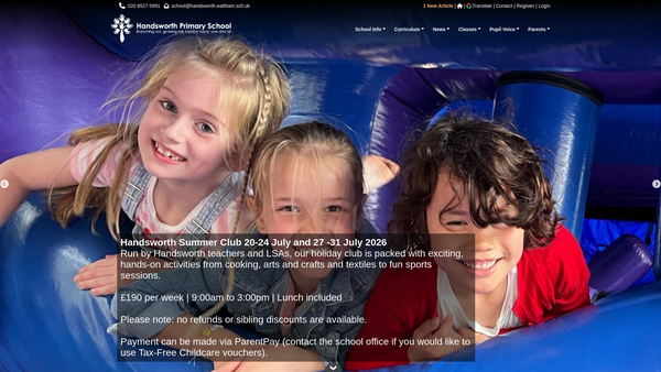 Screenshot of the Friends Of Handsworth website