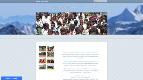 Screenshot of the Small Acts Of Kindness website