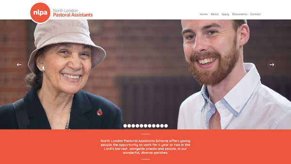 Screenshot of the North London Pastoral Assistants Scheme website