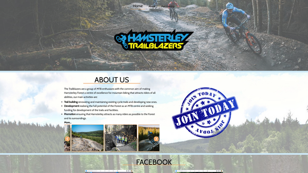 Screenshot of the Hamsterley Trailblazers website