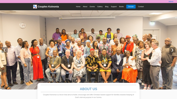 Screenshot of the Couple Koinonia website