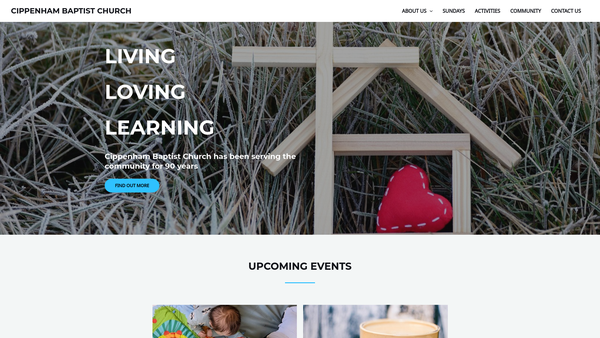 Screenshot of the Cippenham Baptist Church website