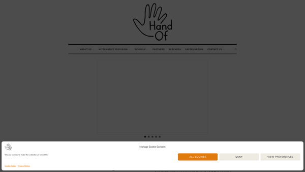 Screenshot of the Hand Of Ltd website