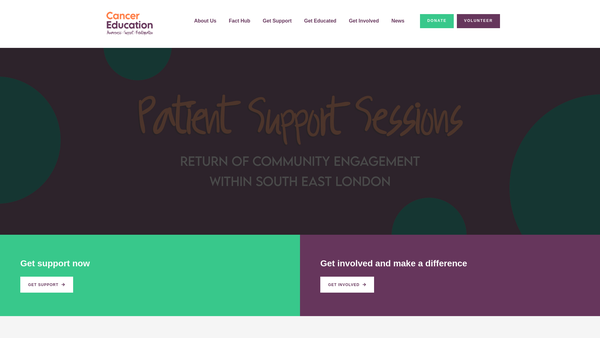 Screenshot of the Cancer-Education website
