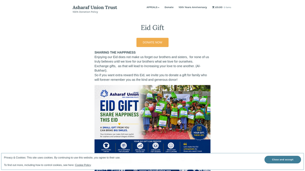 Screenshot of the Asharaf Union Trust website