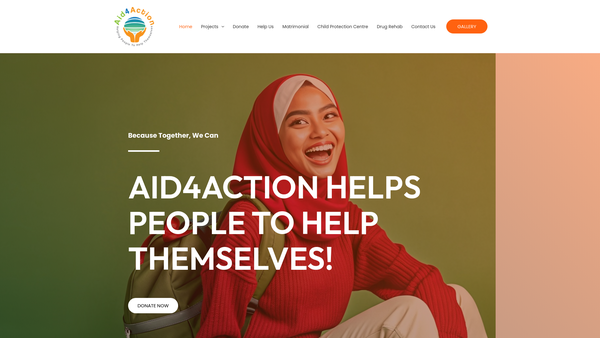 Screenshot of the Aid4action website