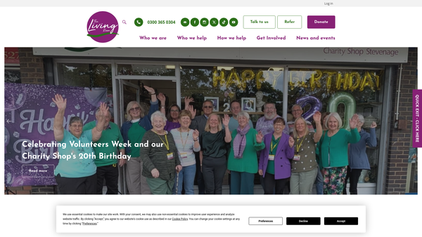 Screenshot of the The Living Room website