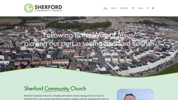 Screenshot of the Sherford Church Of England Community Church website