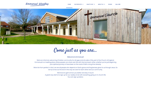 Screenshot of the The Parochial Church Council Of The Ecclesiastical Parish Of Emmanuel, Woodley website