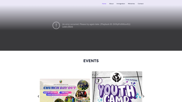 Screenshot of the Oasis Christian Fellowship (Telford) website