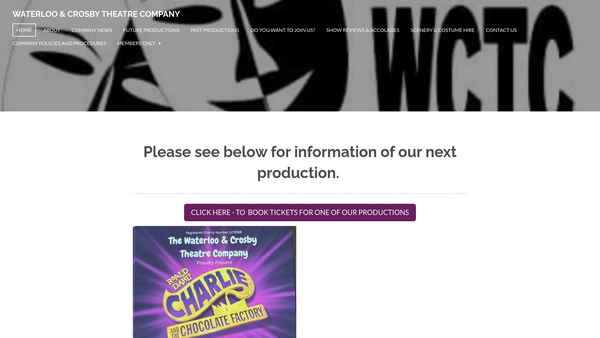 Screenshot of the The Waterloo And Crosby Theatre Company website