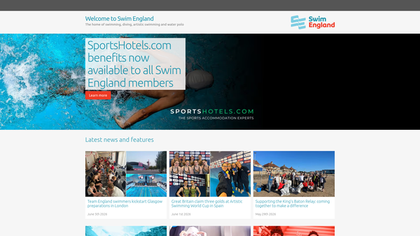 Screenshot of the The Amateur Swimming Association (Swim England) Limited website