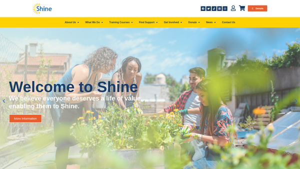 Screenshot of the Shine Lincolnshire website