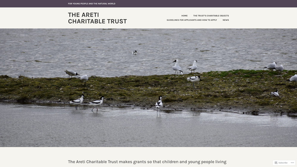 Screenshot of the The Areti Charitable Trust website