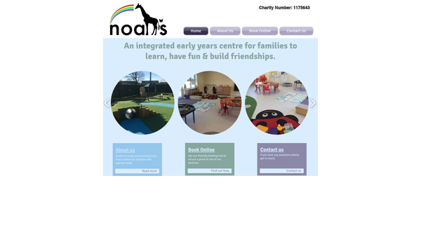 Screenshot of the Noah's Early Years Centre website