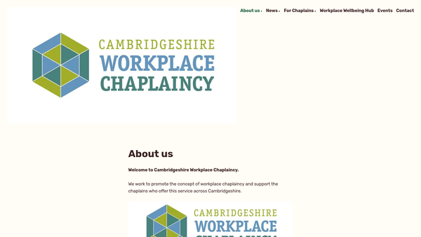 Screenshot of the Cambridgeshire Workplace Chaplaincy website