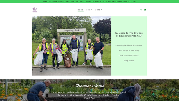 Screenshot of the Friends Of Rhyddings Park website