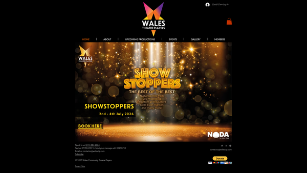 Screenshot of the Wales Community Theatre Players website