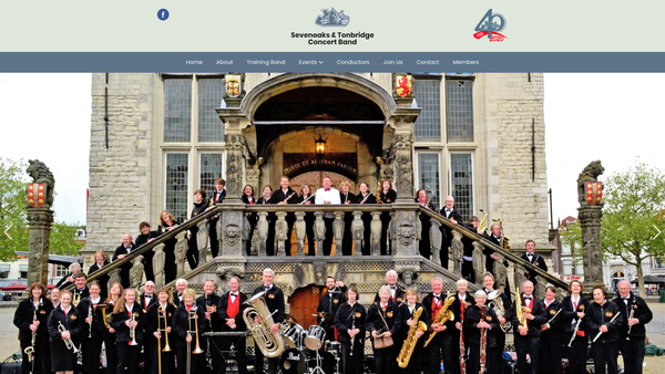 Screenshot of the Sevenoaks And Tonbridge Band website
