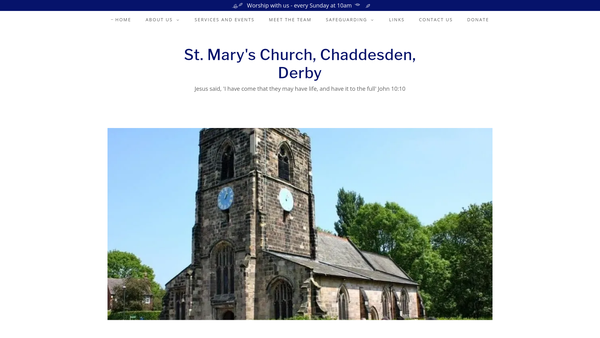 Screenshot of the The Parochial Church Council Of The Ecclesiastical Parish Of St Mary's, Chaddesden, Derby website