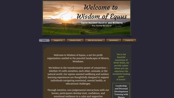 Screenshot of the Wisdom Of Equus website