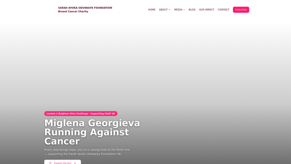 Screenshot of the Sarah Ayoka Oduwaiye Foundation UK website