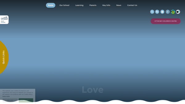 Screenshot of the Hythe Bay Children's Centre website