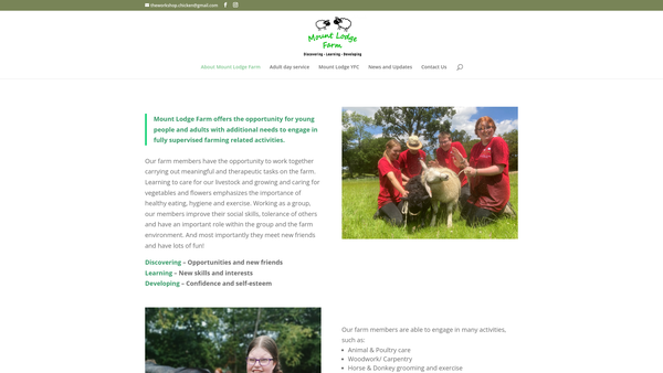 Screenshot of the Mount Lodge Young Farmers Club website