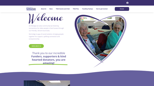 Screenshot of the Engage website