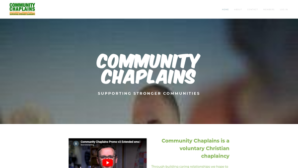 Screenshot of the Community Chaplains website