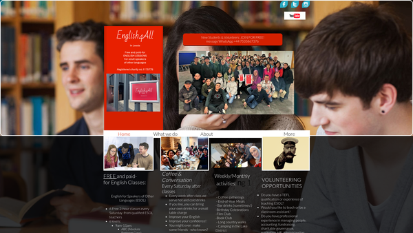 Screenshot of the English4all In Leeds website