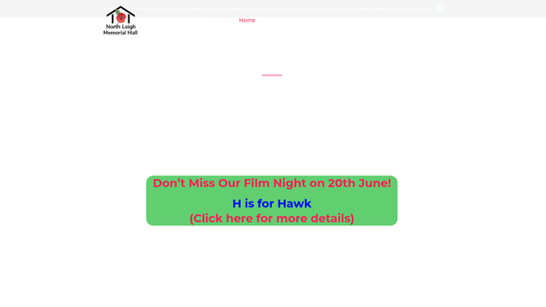 Screenshot of the North Leigh War Memorial Hall website