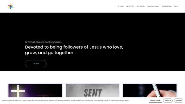 Screenshot of the Newport Pagnell Baptist Church website