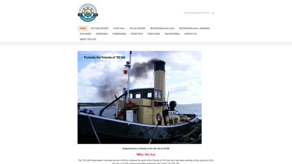 Screenshot of the The Tid 164 Preservation Trust. website