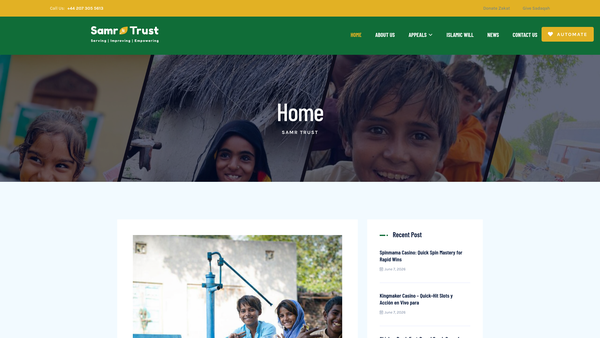 Screenshot of the Samr Trust website